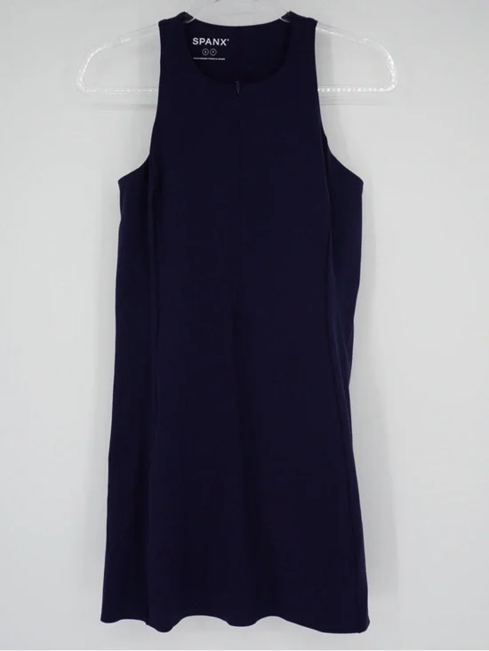 SPANX The Get Moving Zip Front active Dress Navy Blue Small Athletic Active - Picture 5 of 11